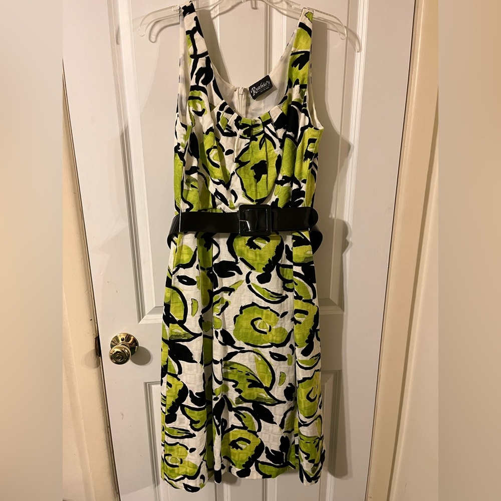 Green Flower Dress + Belt